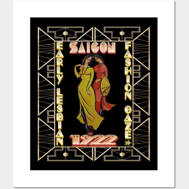 Lesbian fashion Saigon roaring twenties art deco - Vietnam Wall Art by irresolute-drab